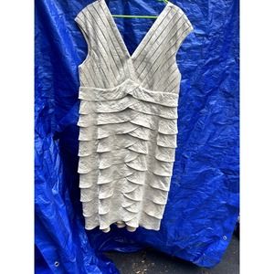 Adrianna Papell Womans beige ruffle dress size 18W